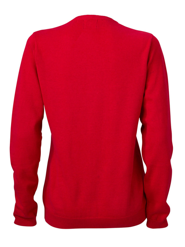 Damen V-Neck Cardigan Rot